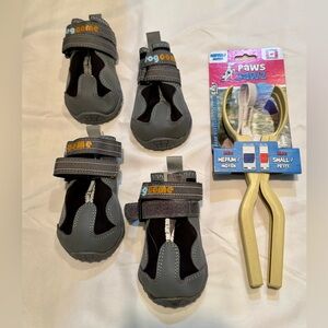 Gray Pet Dog Boots with Paws Jawz Tool Fits Medium Sized Dog